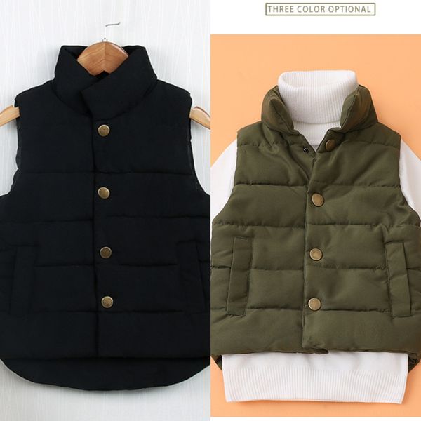 

children's down cotton for season 2019 thickened vest for boys and girls stand collar cotton vest, Camo