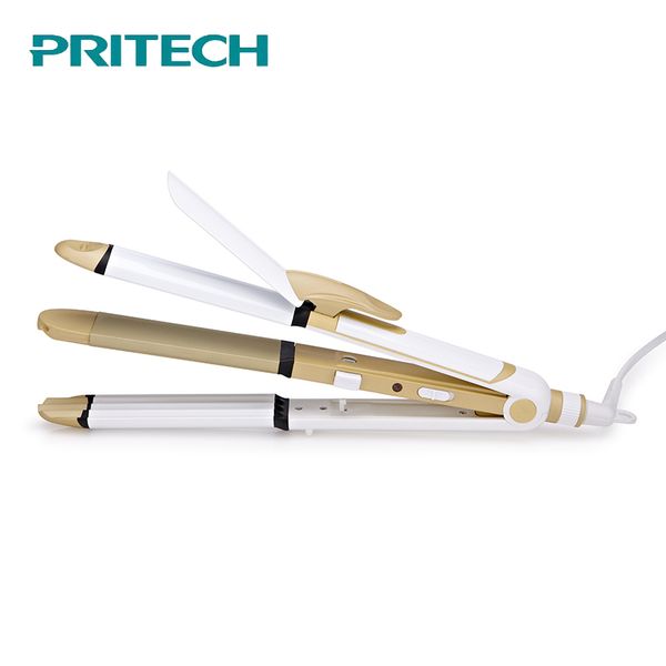 

pritech 3 in 1 electric hair curler and straightener personal hair styling tools wave tourmaline ceramic styler curling iron