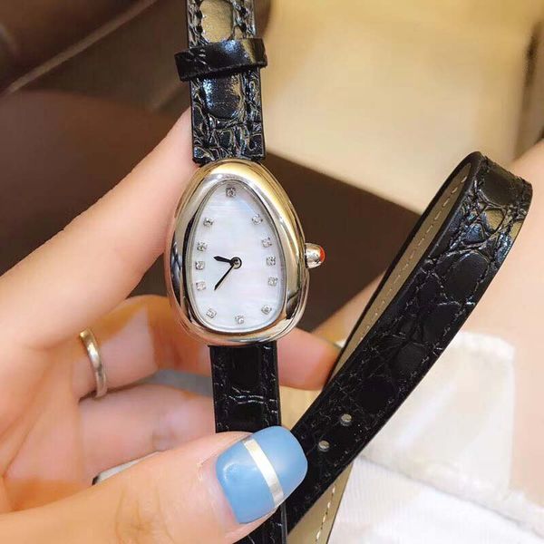 

crown serpentine womens black watches leather 28mm solid case pink band watch stainless case steel quartz back ladies stjhx, Slivery;brown