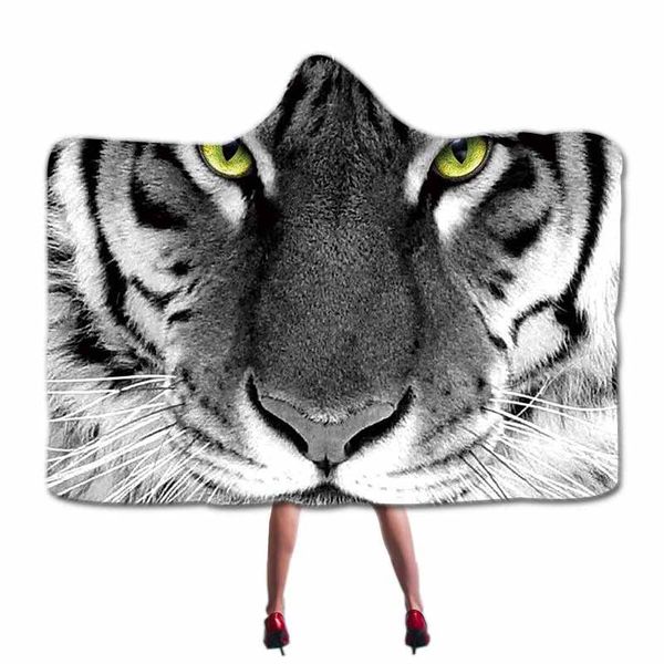 

holy animals tiger hooded blanket for adults kid microfiber hoodie throw blanket office nap play wearable shawl cloak