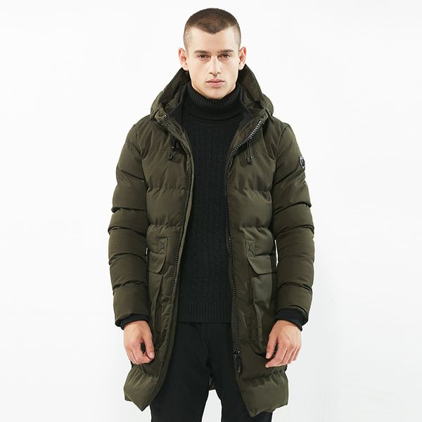 

mrmt 2019 brand new men's cotton-padded jacket medium and long coat overcoat for male cotton-padded outer wear clothing, Black