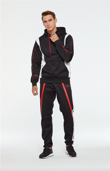 

весна мужские лоскутные спортивные костюмы активные полосатые с капюшоном повседневные мужские 2шт наборы спорт с длинным рукавом тренажерны, Gray