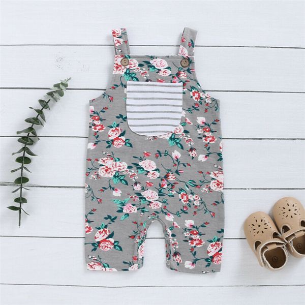 

infant baby girl flower clothes romper jumpsuit overalls cotton outfit 0-18m, Blue