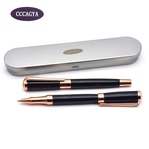 

cccagya b104 rose gold black metal gel pen luxury teacher gift pen meeting business school office stationery, Blue;orange