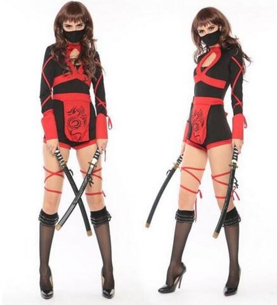 

классический хэллоуин fancy party костюмы женщины ниндзя одежда косплей аниме ninja assassin game косплей костюм, Black