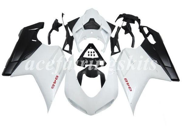 

новый мотоцикл abs полный обтекатели набор, пригодный для ducati 848 1098 1198 1098s 1098r evo 2007 2008 2009 2010 2011 2012 белого