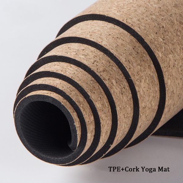 

5mm/6mm/8mm non-slip cork natural rubber yoga mats for fitness women pilates gymnastics mats brand yoga exercise pads sport mat