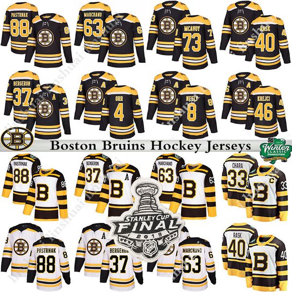 

boston bruins 2019 playoffs jersey 63 brad marchand jesrey 88 david pastrnak 33 zdeno chara37 patrice bergeron 4 bobby orr hockey jerseys, Black;red