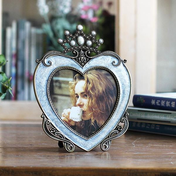 

p frame cute crown heart metal beauty baby creative home decoration wedding p frame birthday gift wholesale fg924