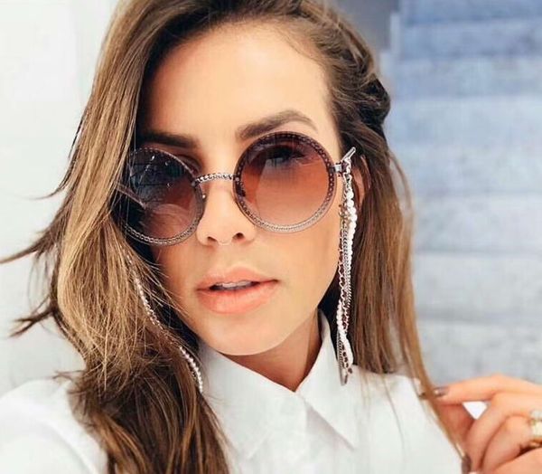 

fashion necklace with box round sun sunglasses women sunglasses glasses shades chain new fashion gvwqe, Slivery;brown