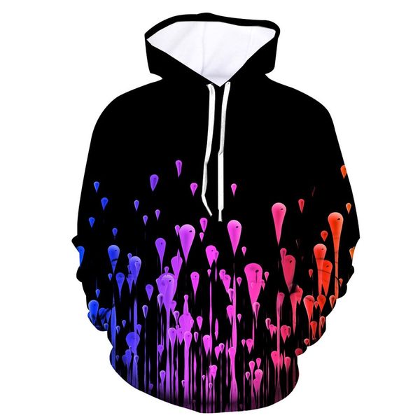 

hoodies men's new style 3d printed hoodie hooded loose long sleeve sweatershirt streetwear male clothes high quality, Black