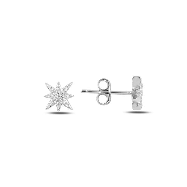 

armagano zircon star earrings, Silver