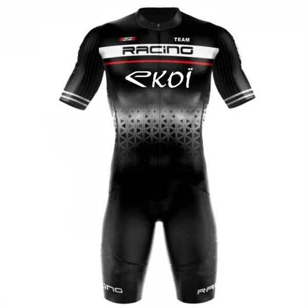 

suits men 2020 cycling sets ekoiracing triathlo skinsuit trisuit short sleeve speedsuit clothing jersey sets, Black;blue