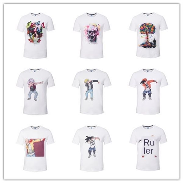 

mens designer pure color 3dt shirt white funny cartoon action short t-shirt milk silk outdoor couple large size t, White;black