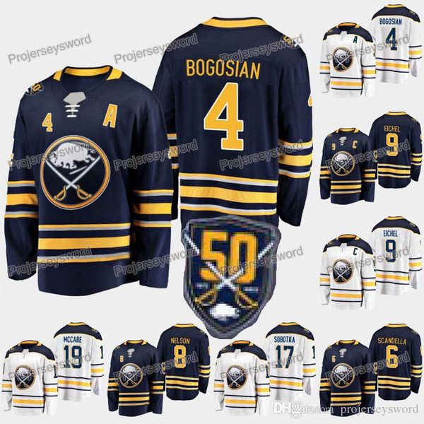

Buffalo Sabres 50th Anniversary 4 Zach Bogosian 6 Marco Scandella 8 Casey Nelson 9 Jack Eichel 17 Vladimir Sobotka 19 Jake McCabe Jerseys