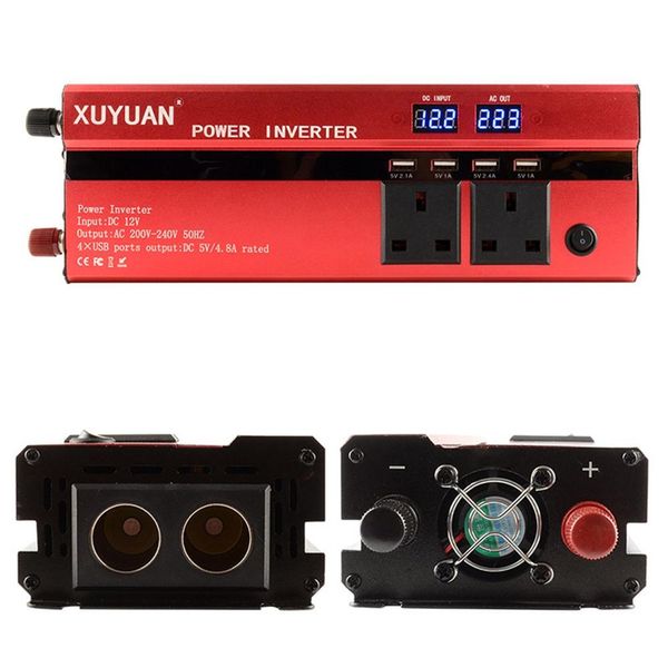 

4000w led diaplay car power inverter converter charger adapter modified sine wave with 2 cigarrette light socket