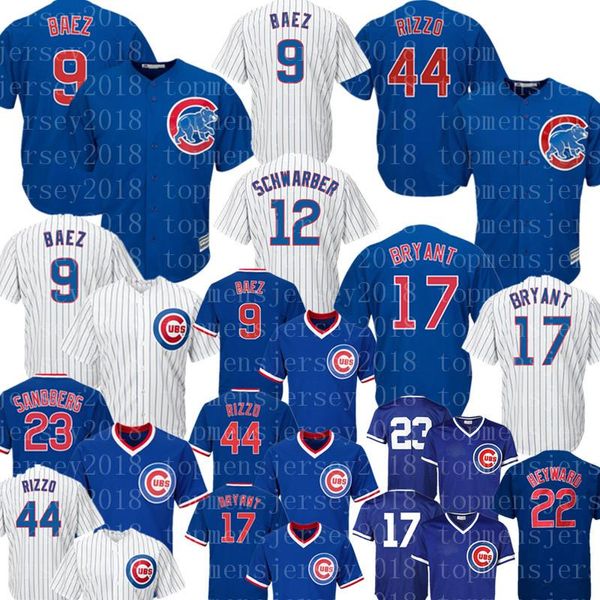 

Chicago Cub 44 Anthony Rizzo 17 Kris Bryant Jersey Cubs 9 Javier Baez Embroidery Baseball Jerseys M-XXXL