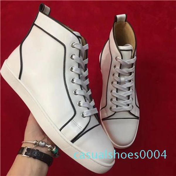 

2020 new luxury black gold glitter sequins red bottom shoes designer high spikes toe genuine leather flats party wedding sneakers ac04