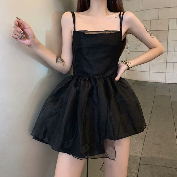 

sweet women summer mini party dress 2019 new slim black sleeveless spaghetti strap ball gown dresses vestidos de fiesta de noche, Black;pink