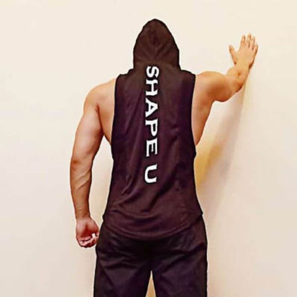 

mens new sleeveless t-shirts summer sports vest men printed sleeveless pullover hoodie boys outdoor tees clothing active new clothes, White;black