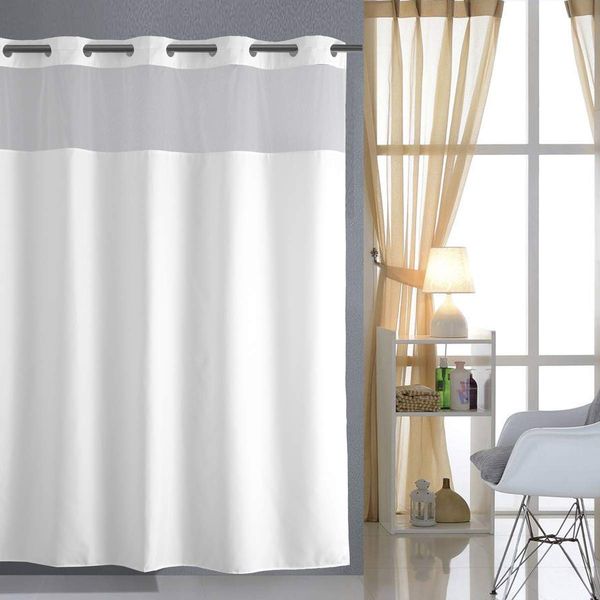 2019 Jarl Home White Bathroom Shower Curtains With Sheer 72 Inch