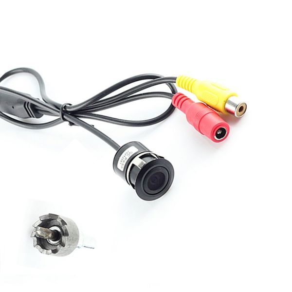 

car auto rear view camera backup cam bumper hole drilling 18mm mount universal fit parking assistance grid lines