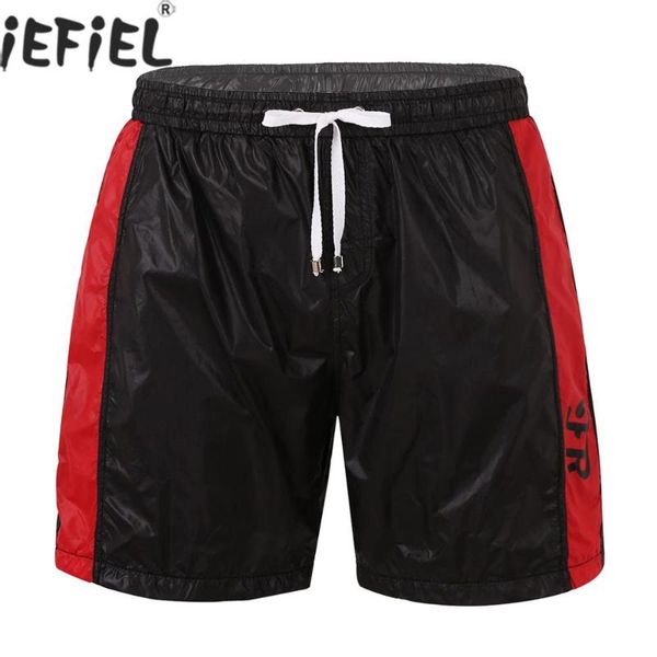 

men shorts beach wear summer pants casual elastic waist mesh lining drawstring male sport training gym joggers shorts clothing, White;black
