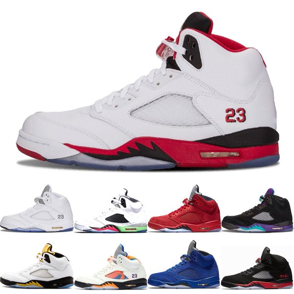 

sell fire red 5s men basketball shoes 5 bred red suede international flight white black grape men sports sneakers trainers us 7-13