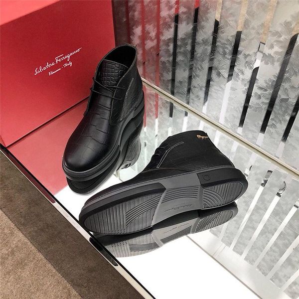 

19wn men's winter snow boots fur ankle boots men casual shoes lace-up plush men outdoor work shoes yecq3, Black