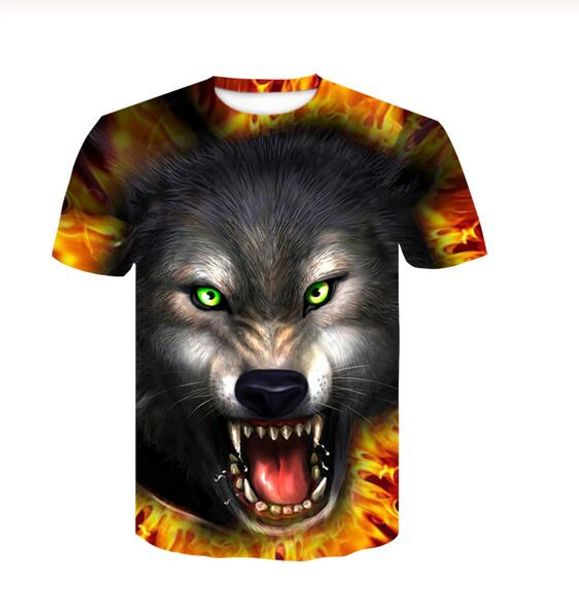 

newes fashion clothing harajuku wolf casual t-shirt women men 3d t-shirt harajuku t shirt summer style hp06, White;black