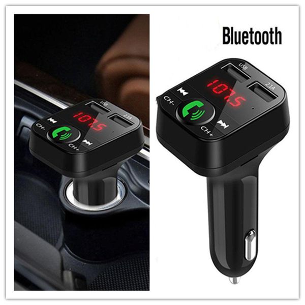 

universal dual usb car charger kit fm modulator bluetooth car mp3 audio music player hand-call accessories