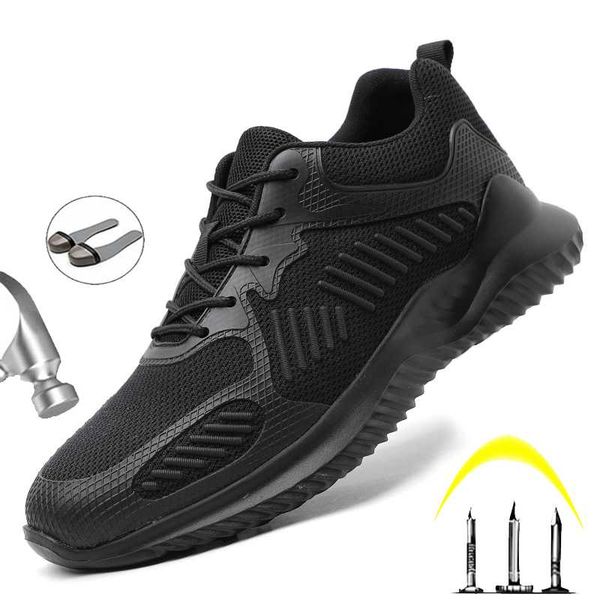 

new steel head safety shoes 2020 men's outdoor waterproof non-slip wear-resistant sports shoes breathable anti-scald work, Black