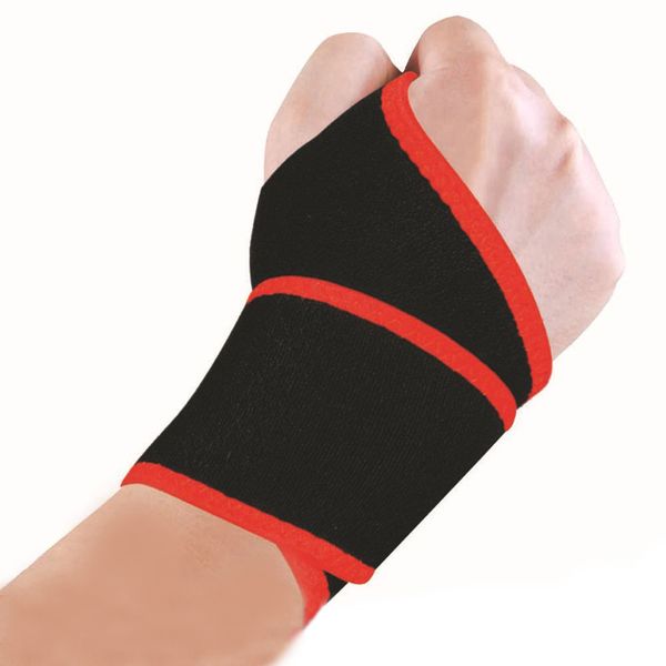 

gym wrist strap basketball wrist band sport brace support weight lifting straps bandage sweatband pulseira, Black;red
