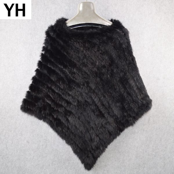 

lady hot sale real rabbit fur пончо шарф зимы осени real шерсти кролика шаль вязаная женщины упругие подлинная кролика пашмины y200104, Blue;gray