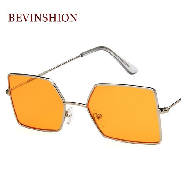 

cool men irregular square sunglasses women glasses clear vintage brand designer meatl 12 colors red pink yellow sun glasses, White;black