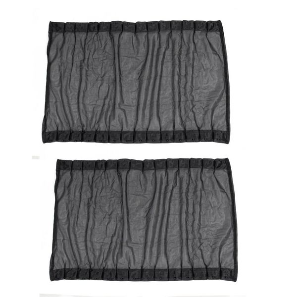 

uxcell 2pcs black nylon mesh design side rear window curtains 70cm x 48cm for car