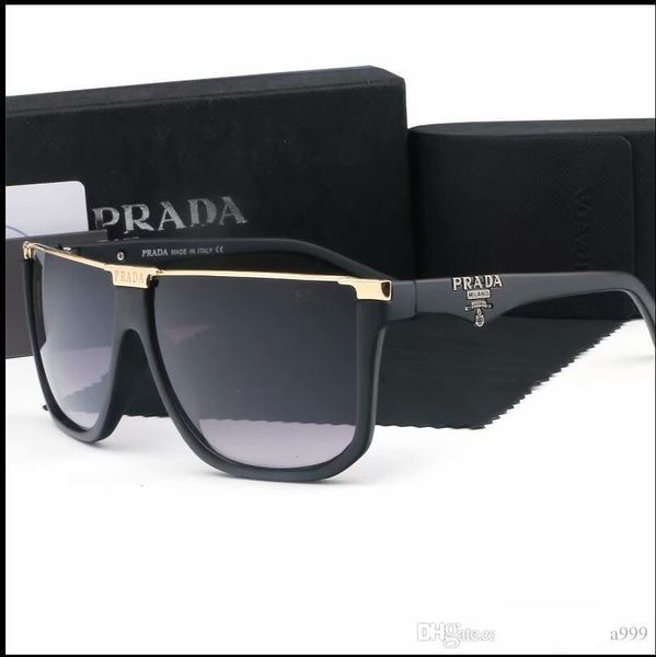 

2019 new fashion sunglasses for men women metal frame prada mirror polaroid lenses driver sun glasses with original box, White;black