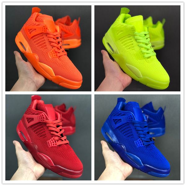 

Новые мужские трикотажные баскетбольные кроссовки 4 4s University Red Volt Green Total Orange Hyper Roya
