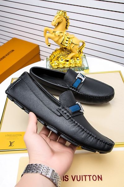 

new men's casual leather shoes leather casual flat shoes men's loafers breathable black blue 38-45 yards mvxcgw