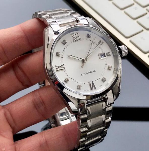 

men watches automatic movement 316l steel band wristwatch 41mm mechanical watch for men fashion gift, Slivery;brown