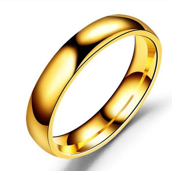 

simple plain titanium steel inner ring fine polishing stainless steel ring 4mm ring luxury wedding rings for women fine jewelry gift, Silver