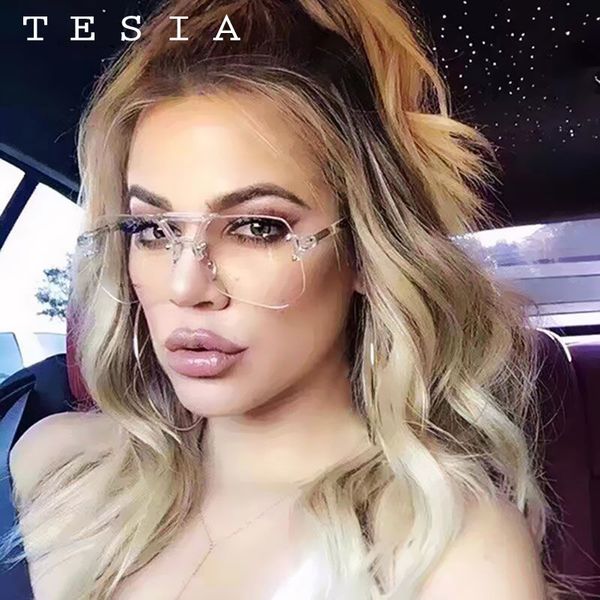 

2020 tesia fashion oversize sunglasses women mirror coating vintage goggle famous women sunglasses fashion t5689, White;black
