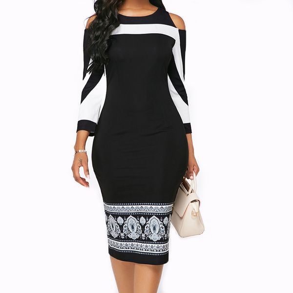 

2020 лето осень платье женщины плюс размер повседневная тонкий офис карандаш платье bodycon элегантный винтаж сексуальная с плеча платье пар, White;black