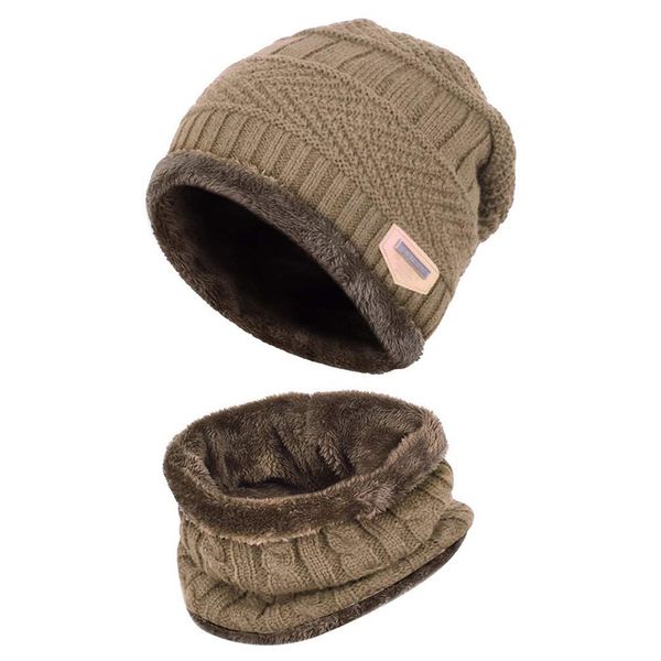 

women men winter hat warm thick beanie cap scarf for knit ski beanies 2 in 1 children winter hat and scarf set, Blue;gray