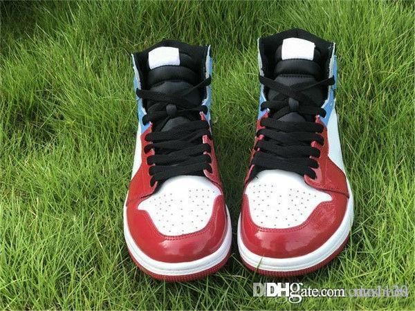 

2019 оптовая 1 high og бесстрашный red blue men баскетбольная обувь 1s ck5666-100 unc чикаго спорт латекс тапки