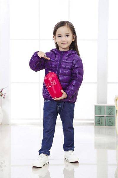 

2019 autumn winter hooded children down jackets for girls candy color warm kids down coats for boys 3-8 years outerwear clothes, Black