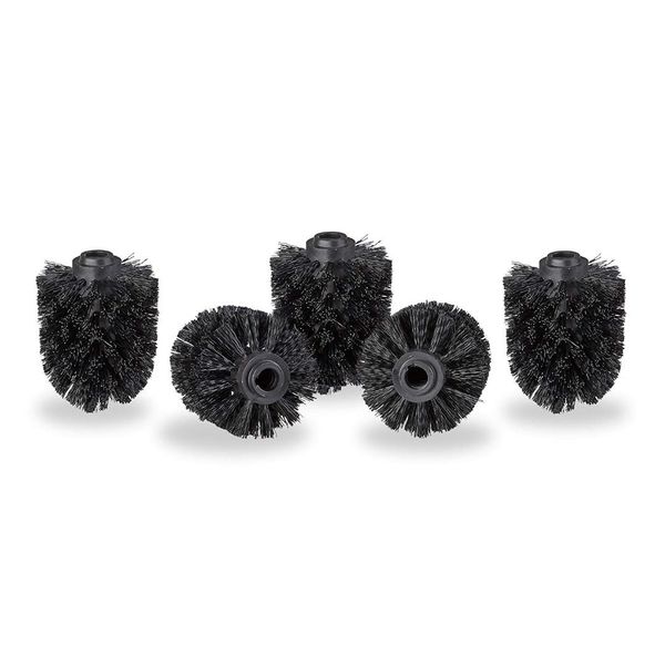 

toilet brush head in a set of 5, loose toilet brushes 12mm thread, replacement brush head diameter 8 cm, black