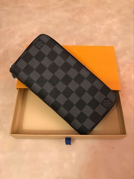 

2019 wholesale 6 colors fashion single zipper designer men women leather wallet lady ladies long purse with orange box card 60017 60015 a3, Red;black