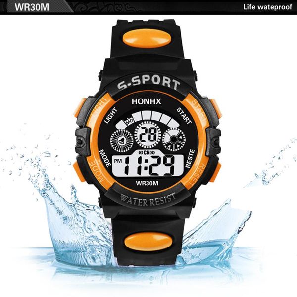 

honhx sport watches men watch electronic digital display sports male clock men's 30m waterproof alarm man wristwatches &50, Slivery;brown