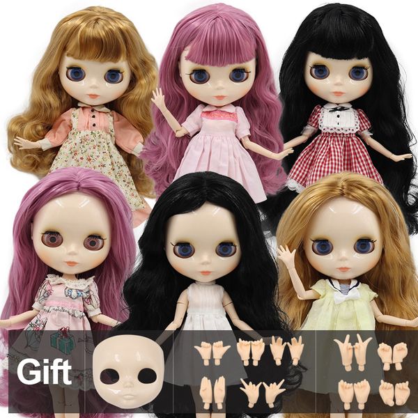 

white factory blyth skin glossy face joint body with hand set a&b 1/6 fashion doll suitable diy makeup special price
